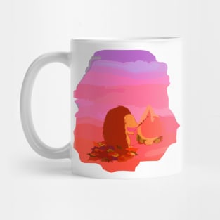 hedgehog and campfire Mug